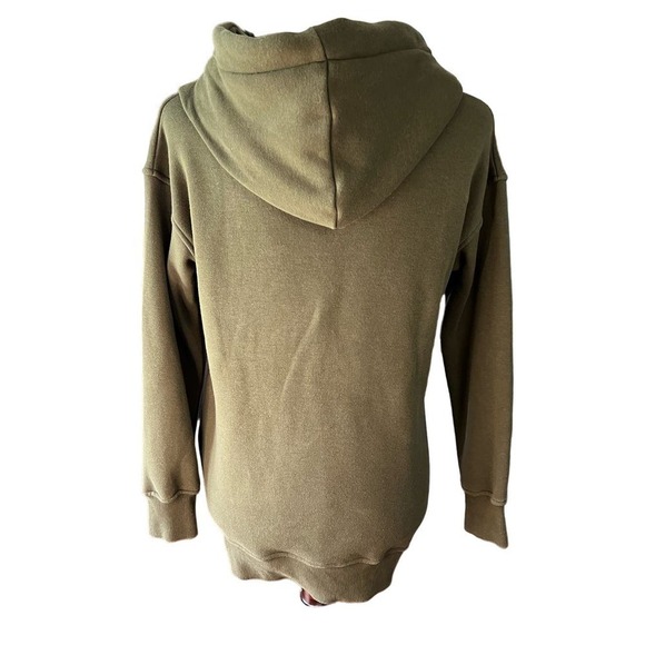 Dumanmis Fleece Lined HoodieSide Zipper Wide Drawstring Olive Green, size Small - Picture 3 of 10